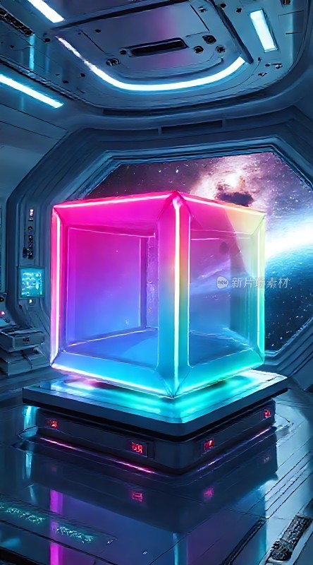 太空舱内彩色立方体装置
