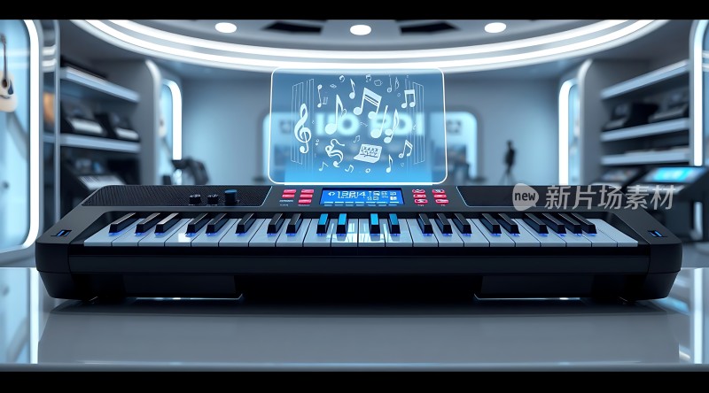 未来科技感电子琴展示
