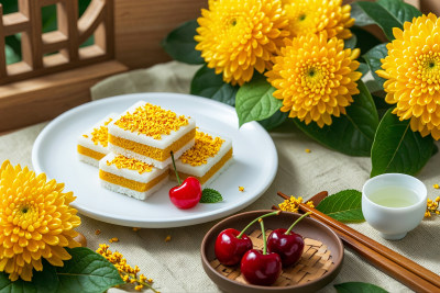 重阳节端午节中秋节桂花糕中国元素创意摄影