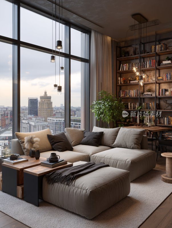 现代风格舒适客厅室内景观