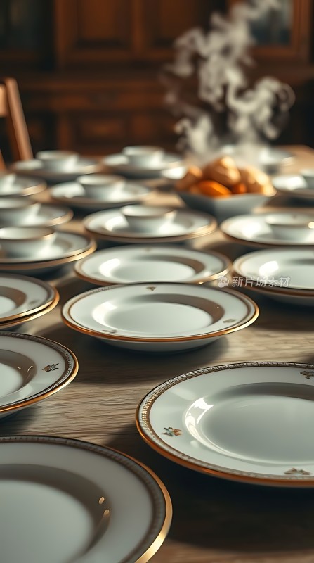 精美餐具静候佳肴盛宴