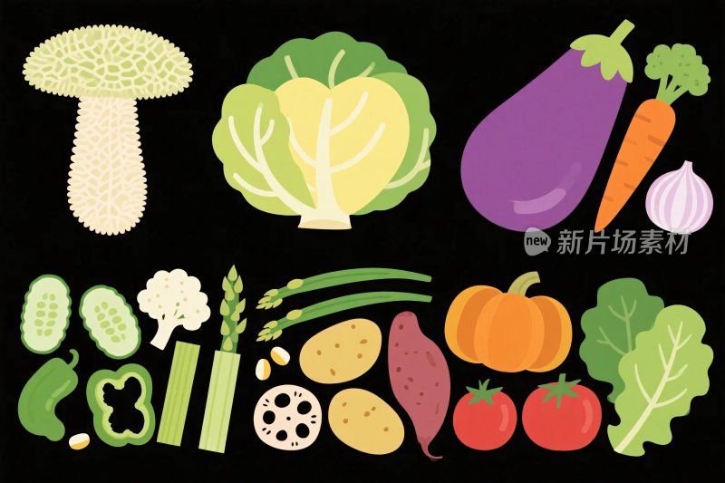 蔬菜卡通插画