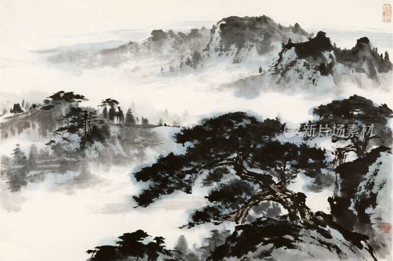 水墨山水国画