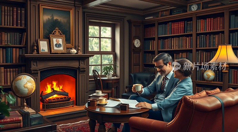 书房里的温馨对话