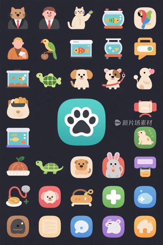 宠物图标插画集合