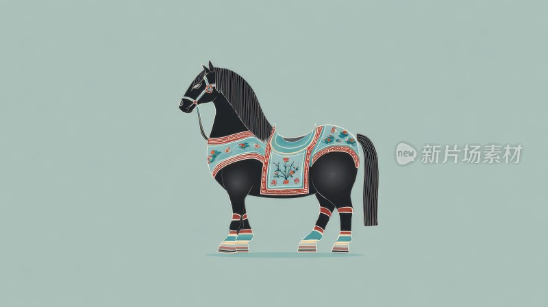 中国风，马年春节节日喜庆艺术民族风