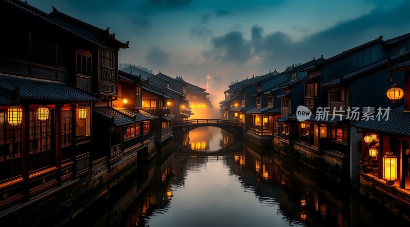 古色古香水乡夜色