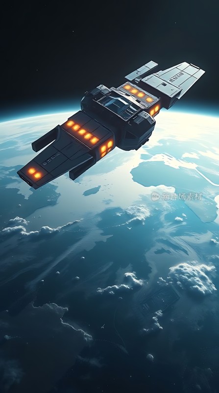 星际飞船遨游地球