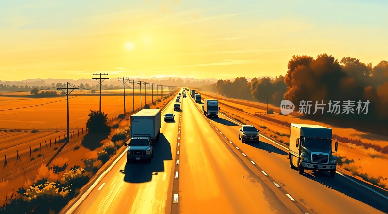 阳光下的公路旅行