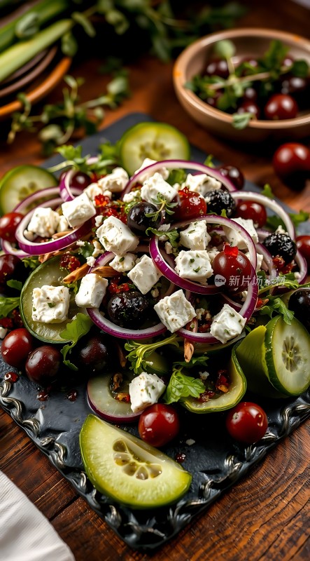 清新蔬菜沙拉色彩缤纷健康美味！