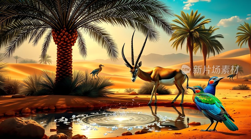 沙漠绿洲上的生命之歌