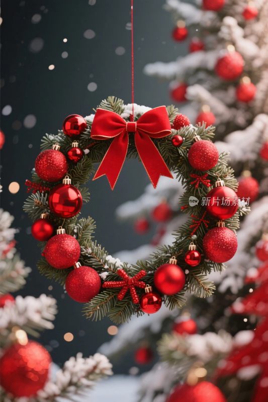 圣诞花环装饰图