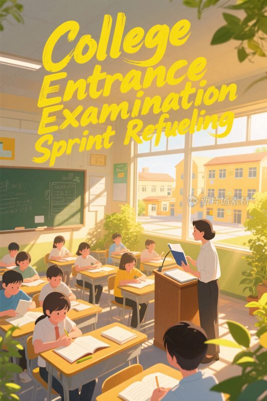 大学入学考试冲刺复习教室场景
