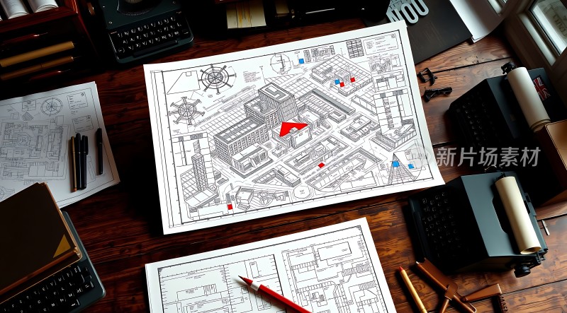 新片场素材建筑蓝图设计图