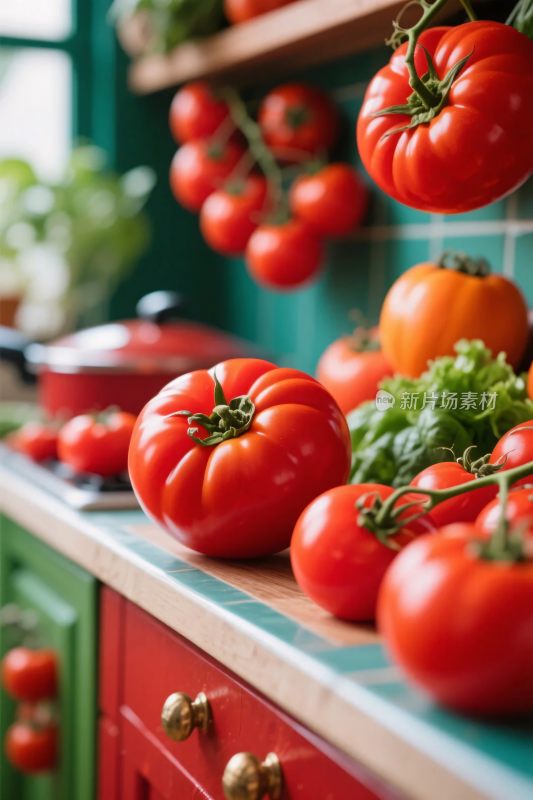 厨房番茄蔬菜场景