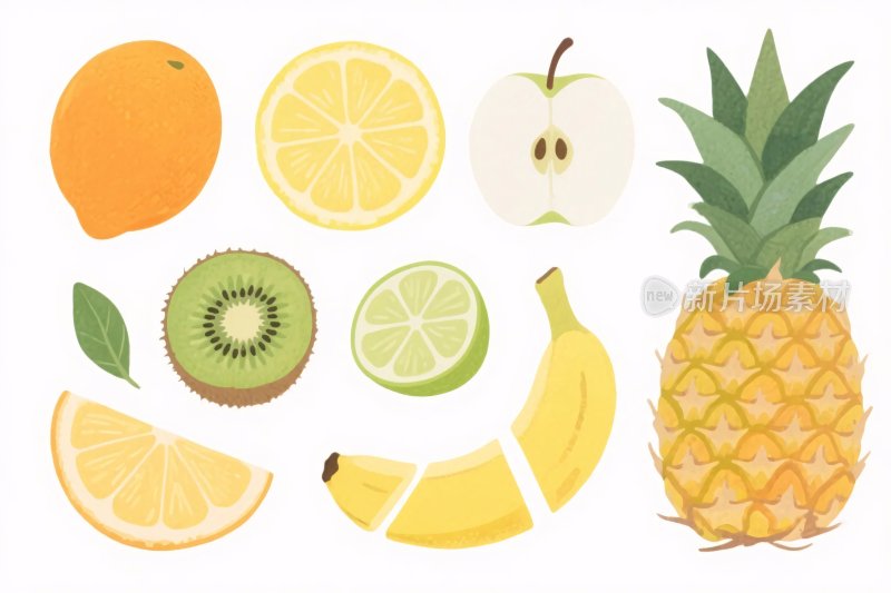 多彩水果插画集合
