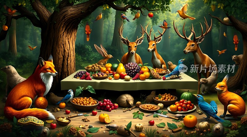 森林盛宴动物与自然的和谐共处