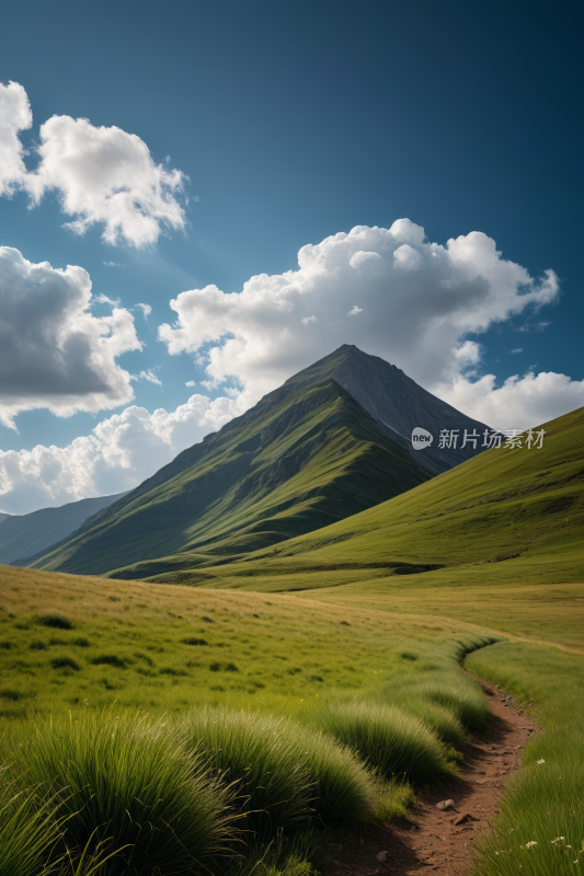 蓝天白天草原草地风景自然风光图片