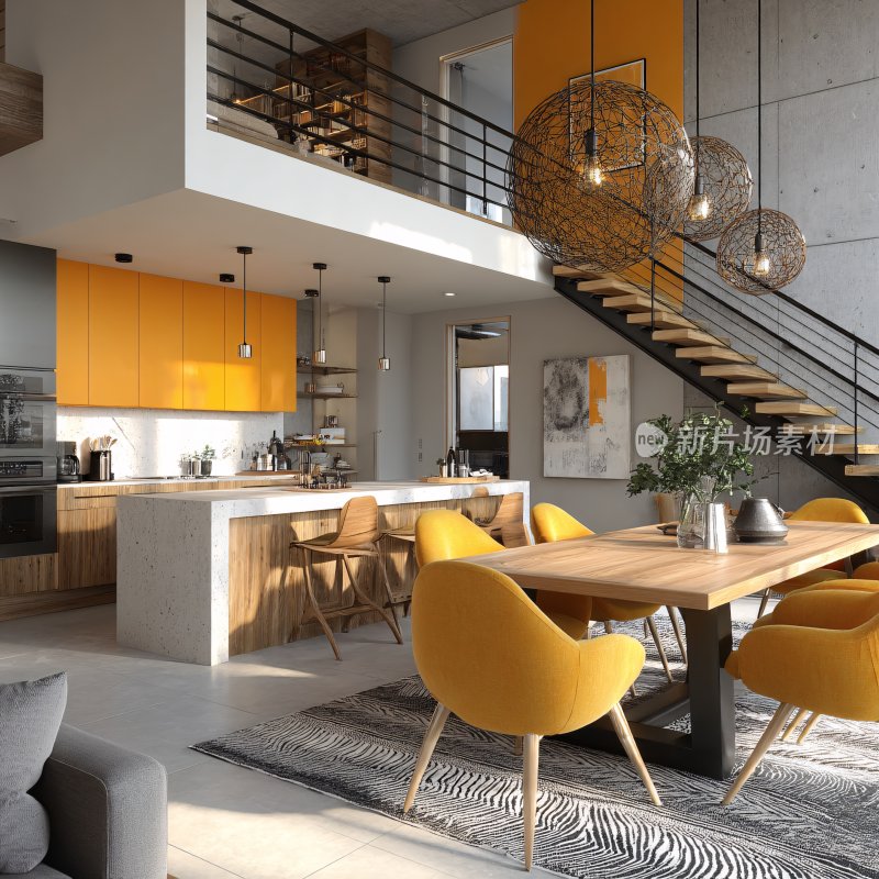 现代简约风复式家居空间