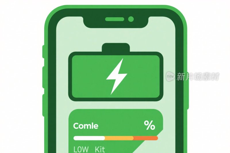 绿色手机充电插画