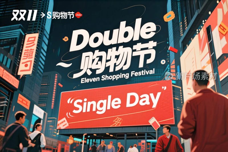 双购物节街景广告海报