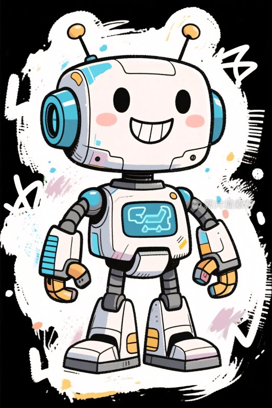 卡通机器人插画
