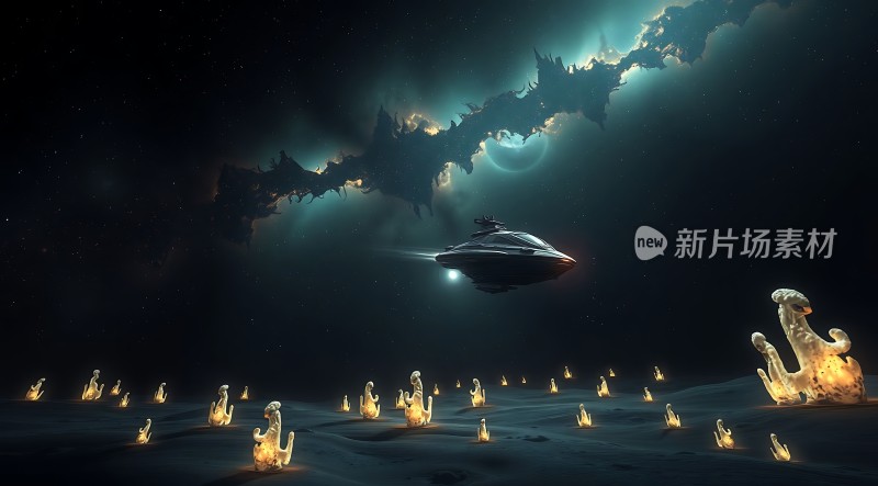 外星飞船降临神秘星球