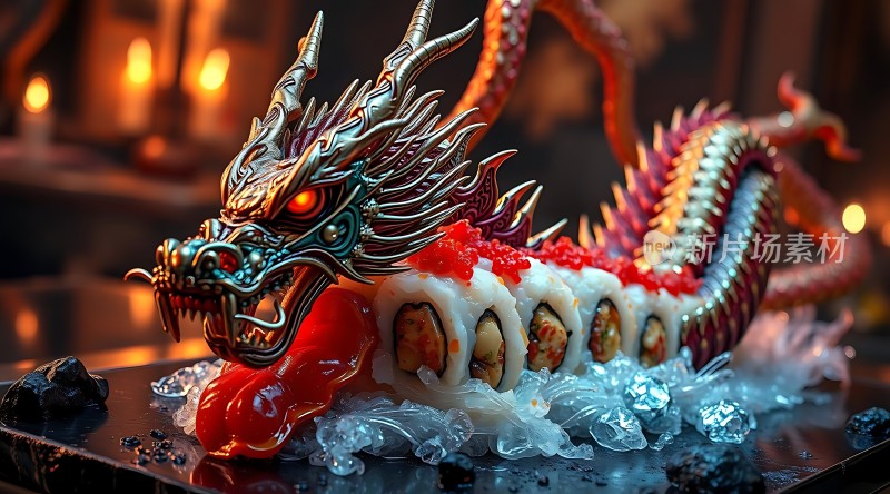 龙形寿司艺术大作