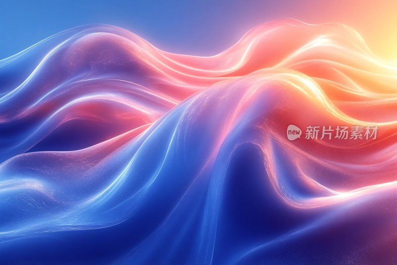 绚丽色彩流动波浪背景图