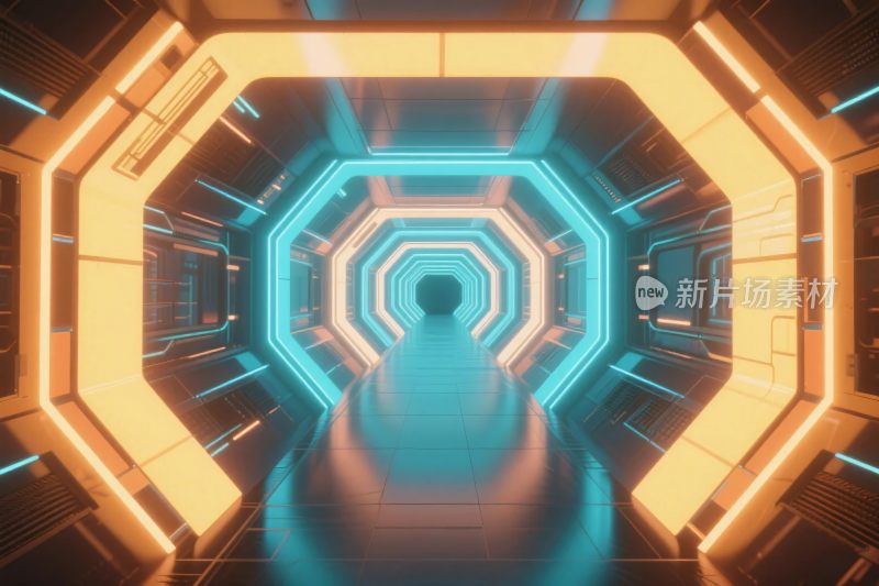 科幻霓虹通道艺术