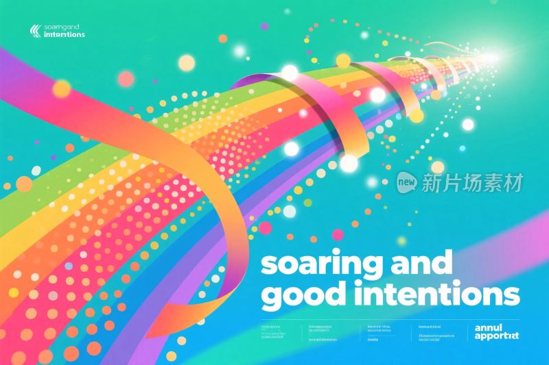 彩色丝带创意插画