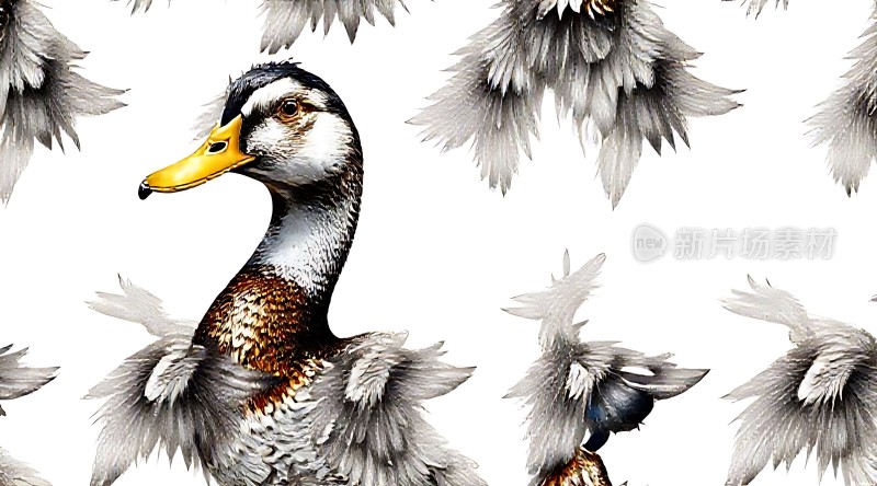 鸭子的羽毛细节图