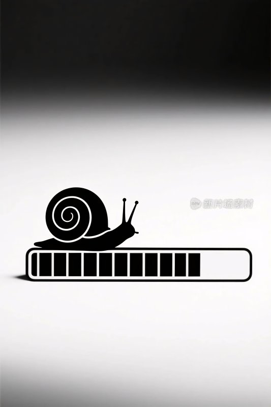 蜗牛与进度条插画