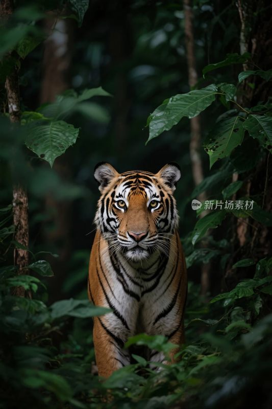 森林中的老虎特写