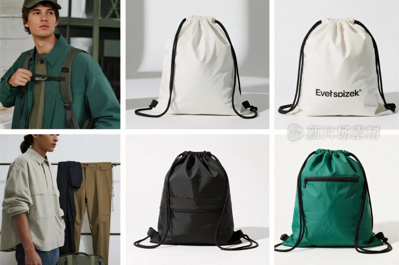 多色抽绳包展示