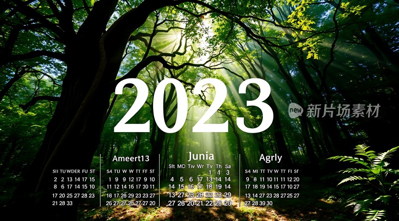 2023新片场素材森林光影日历