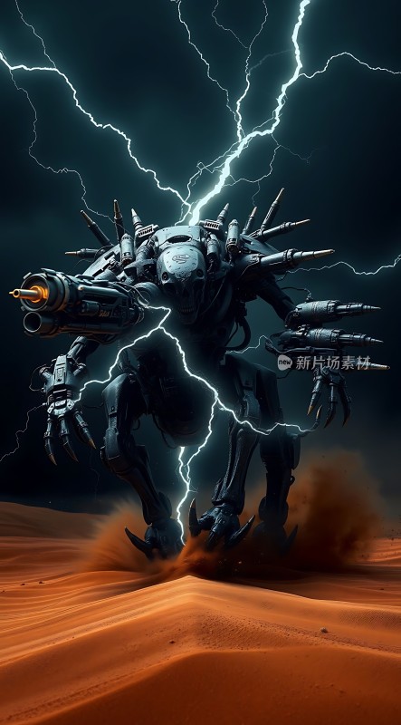 机械战甲闪电沙漠