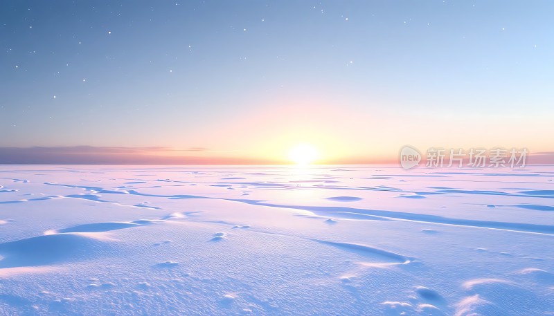 冰雪覆盖下的日出