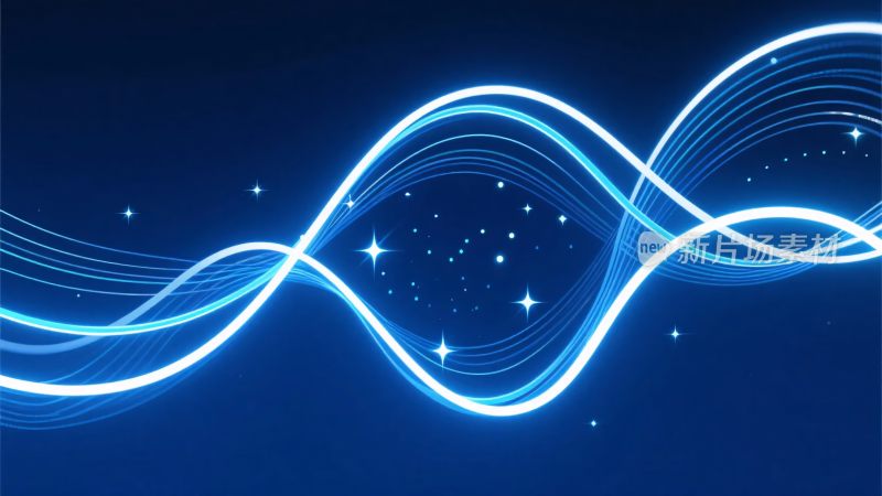蓝色动感线条星光背景图