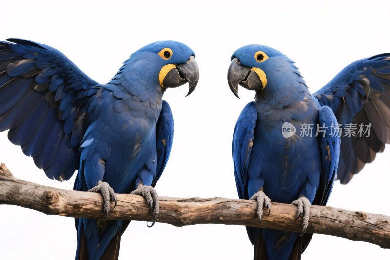 蓝色金刚鹦鹉栖息图