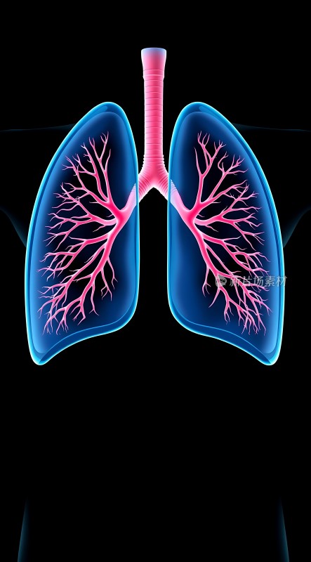 肺部的呼吸系统结构图