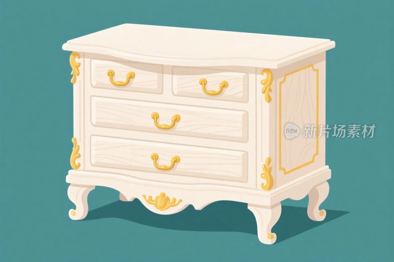 古典抽屉柜插画