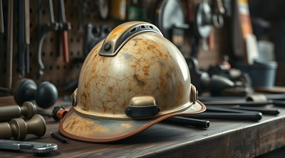 旧头盔与工具的结合探索工业之美 旧头盔与工具的结合探索工业之美
