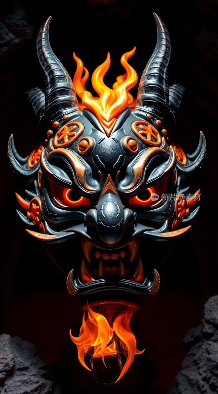 烈焰恶魔面具
