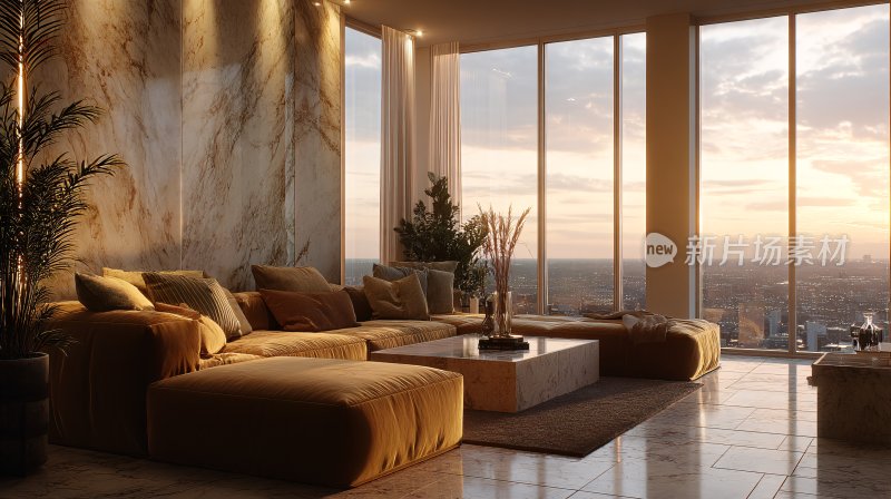 现代豪华客厅室内景观