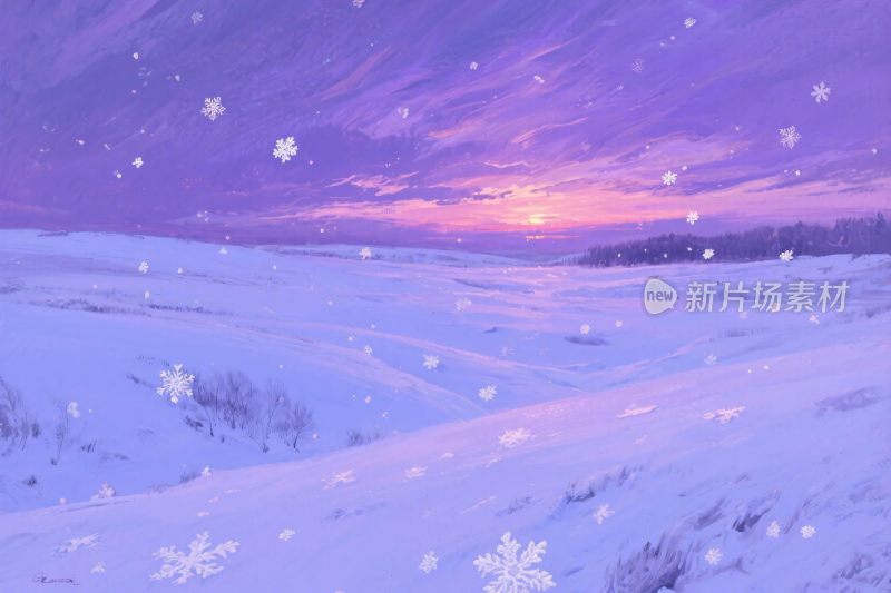 冬日雪景风景图