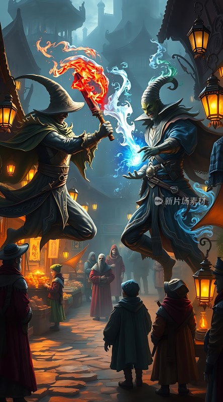 魔法对决火焰与冰霜的对决