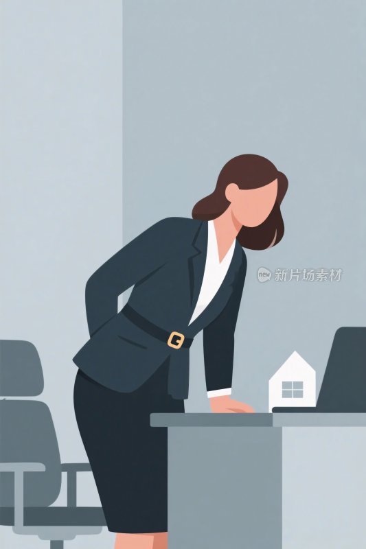 职场女性办公插画