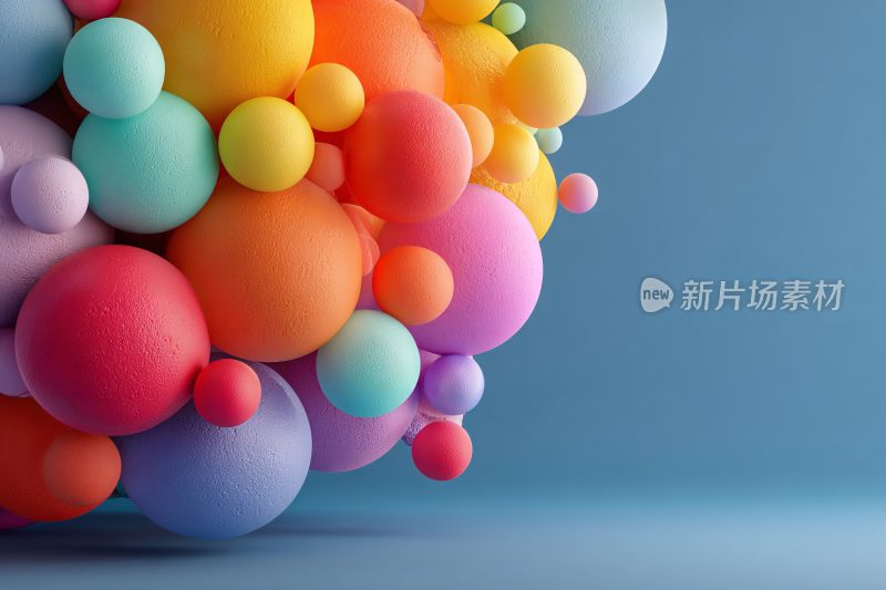 多彩立体圆球艺术画面