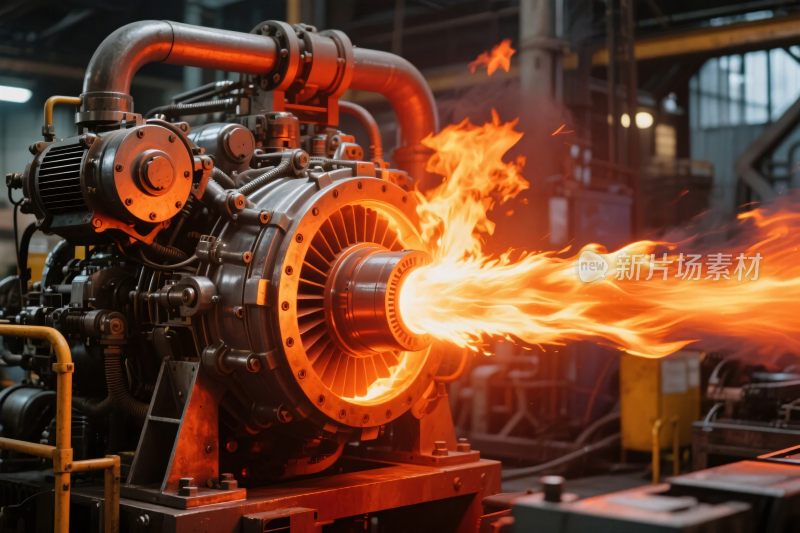 工业设备喷射火焰场景